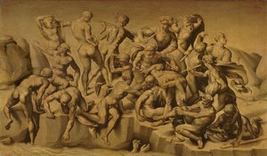 Bitva u Casciny neboli The Lathers, po Michelangelovi (1475-1564), 1542